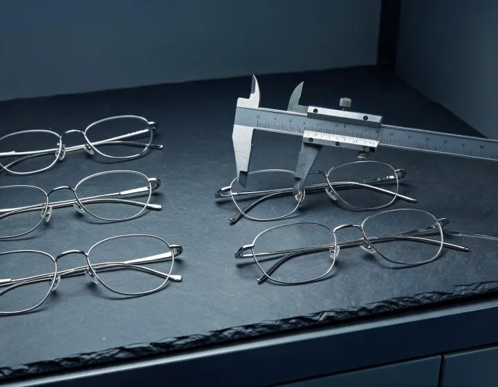 Spec check sketch for memory metal glasses frames sizing